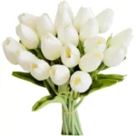 Mandy's Artificial Tulips 20 Stems White